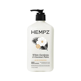 Hempz bottle front showing label and tropical scent benefit