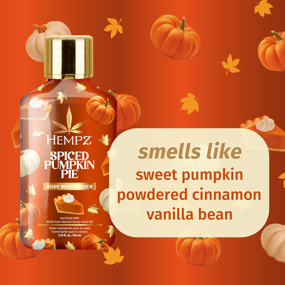 Hempz Caramel Candy Apple lotion top view showing flip cap and easy use