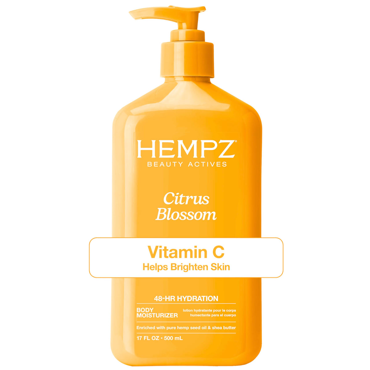 Hempz front bottle showing citrus blossom label and volume benefit