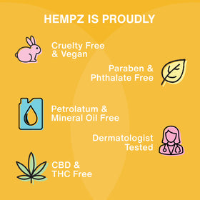 Hempz lotion on bathroom shelf conveying uplifting citrus scent benefit