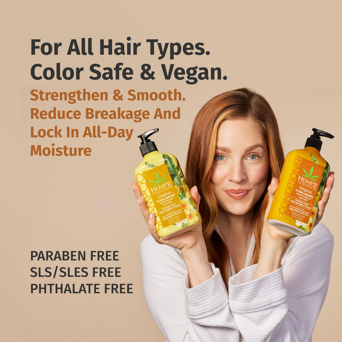 Hempz conditioner cream texture demonstrating smoothing and moisturizing
