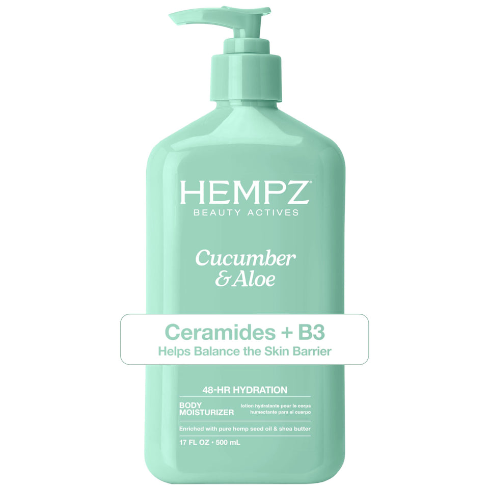 Hempz front bottle view showing cleanser and refreshing scent benefit