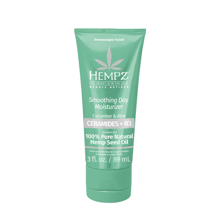 Hempz front packaging showing 3 oz bottle and product name with clear labeling benefit