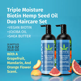 Hempz shampoo being poured from bottle illustrating cleansing action and gentle foam
