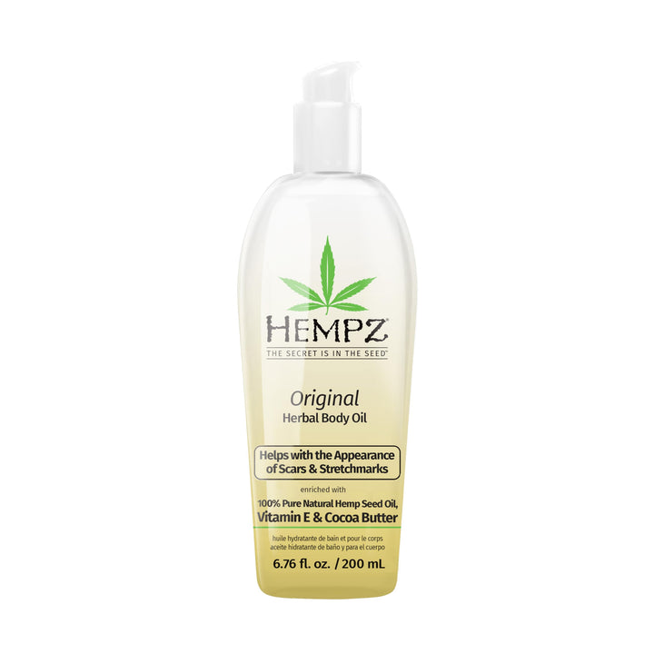 Hempz front bottle showing label and size, highlights moisturizing benefits