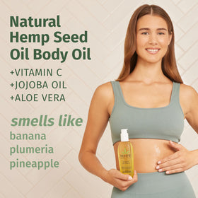 Hempz pouring oil close-up illustrating lightweight texture and absorption