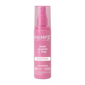 Hempz front bottle showing Sweet Jasmine & Rose scent and travel-ready benefit