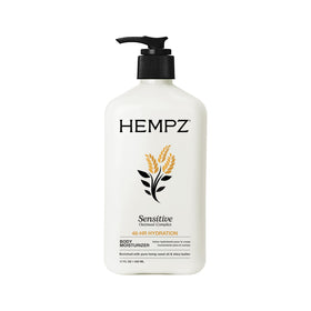 Hempz front packaging of sensitive skin 17oz bottle showing clean label and size benefit