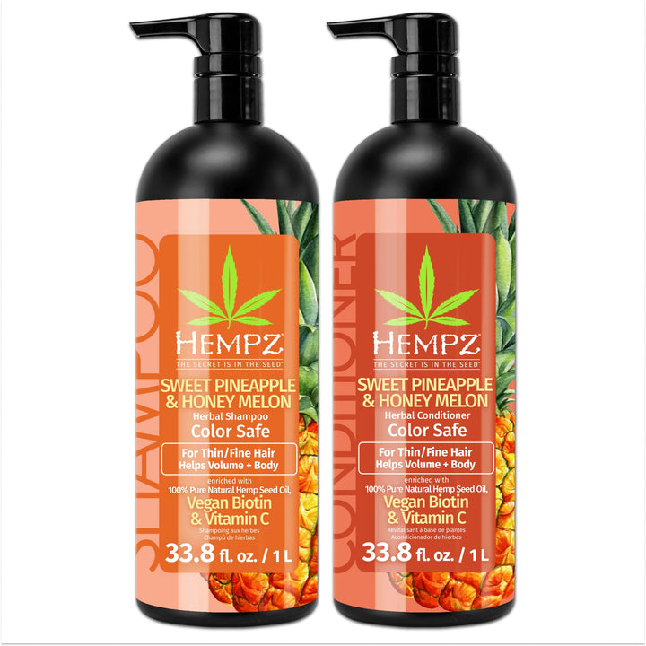 Hempz front packaging showing duo and fragrance, highlights generous value