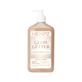 Hempz front bottle view showing label and shimmer benefits