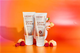 Hempz pump and label detail highlighting scent notes and vegan, paraben-free benefits