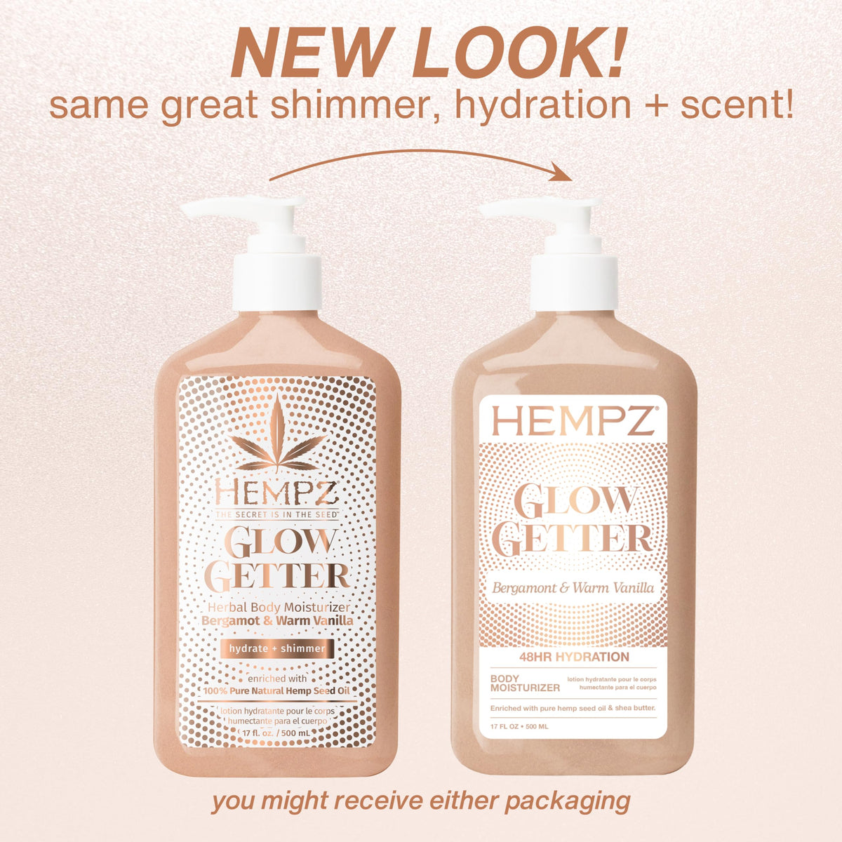 Hempz lotion texture close-up highlighting creamy shimmer and hydration