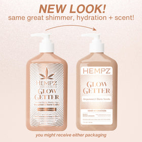 Hempz lotion texture close-up highlighting creamy shimmer and hydration