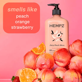 Hempz creamy lotion texture close-up demonstrating non-greasy absorbency