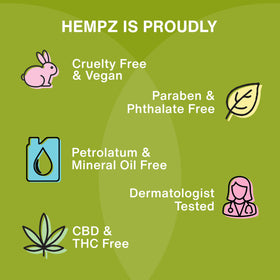 Hempz bottle on bathroom vanity suggesting daily routine convenience