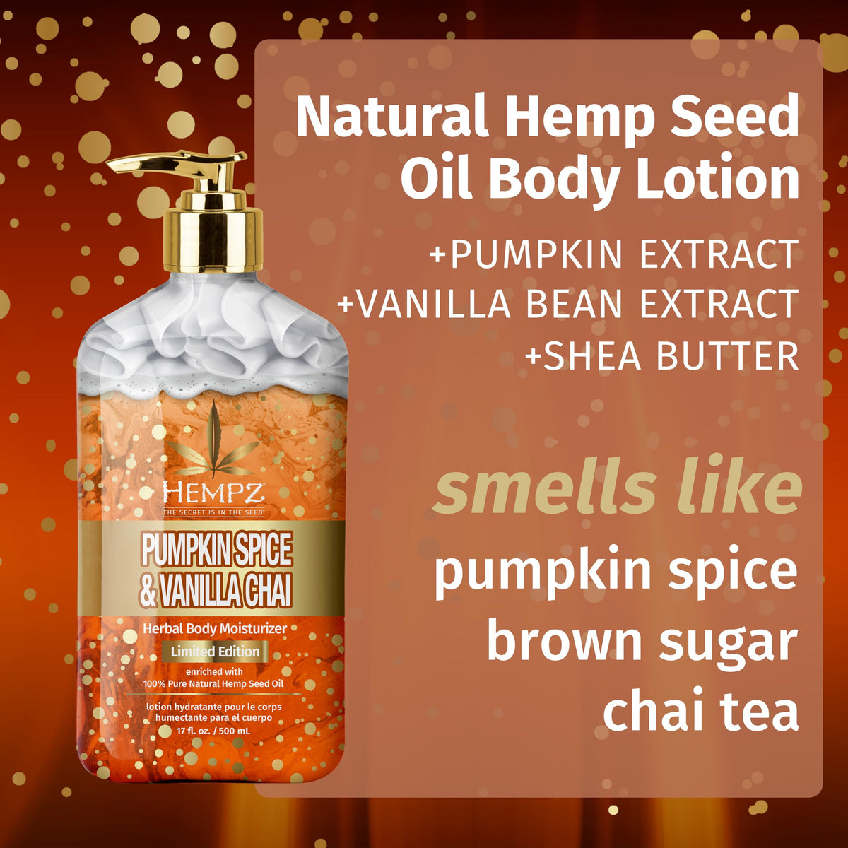 Hempz lotion texture close-up highlighting creamy absorbent formula benefit