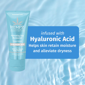Hempz applied to face demonstrating gentle hydration and non-greasy finish benefit
