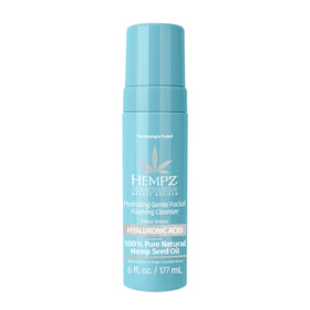 Hempz front packaging of Ocean Breeze foaming facial cleanser showing 6 oz bottle and label benefit