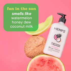 Hempz pump dispensing cream demonstrating easy application and fast absorption
