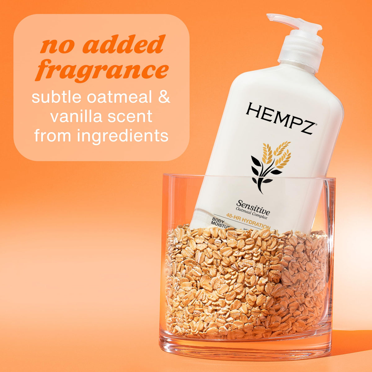 Hempz pump dispensing lotion into hand for quick absorbency and easy application