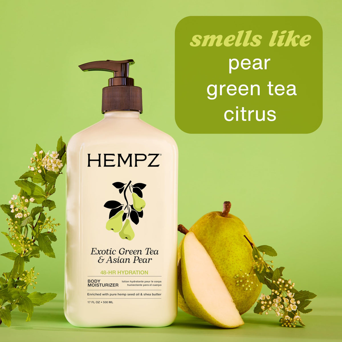 Hempz lotion being dispensed into hand for easy application