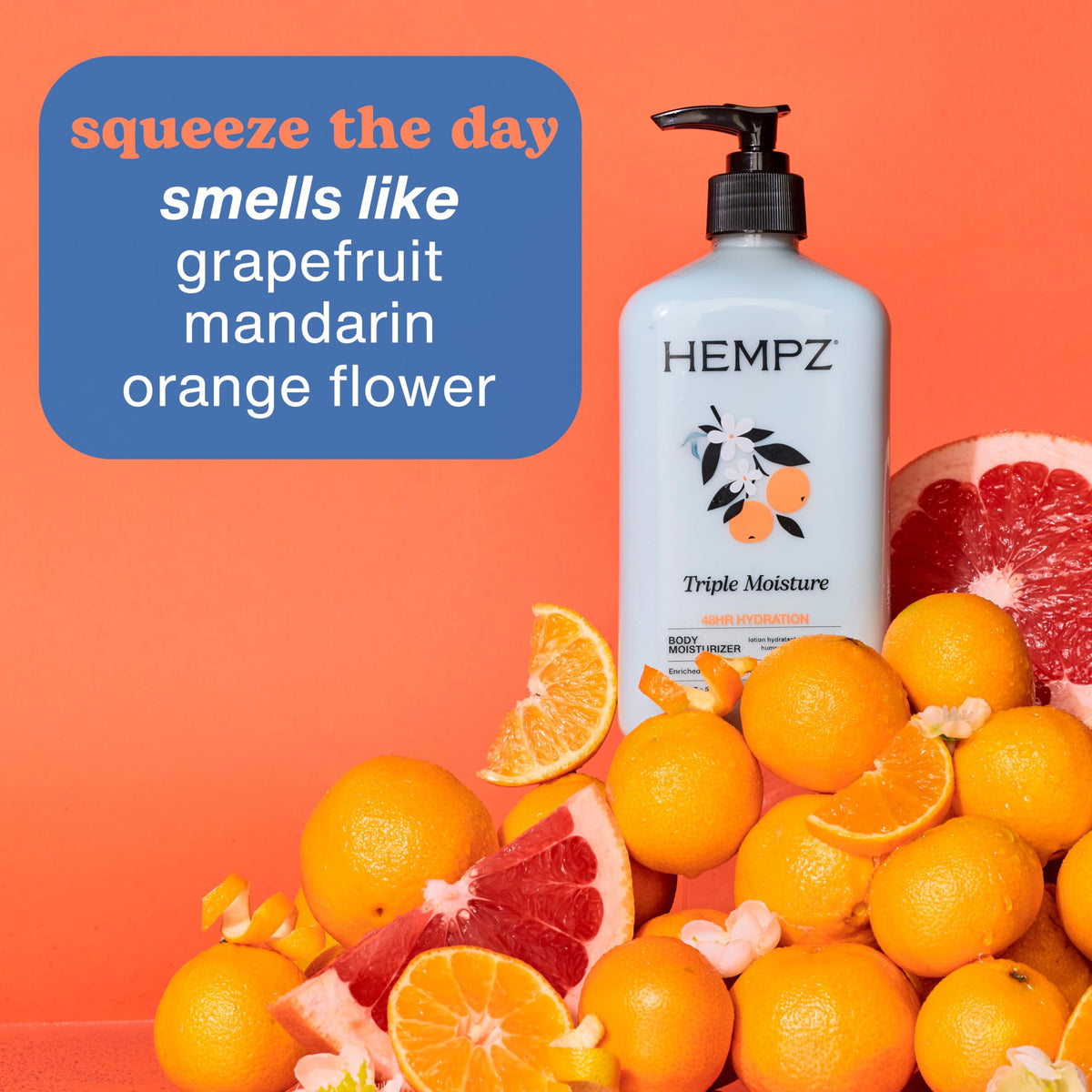 Hempz pump dispenser in use applying lotion to arm for fast, non-greasy hydration