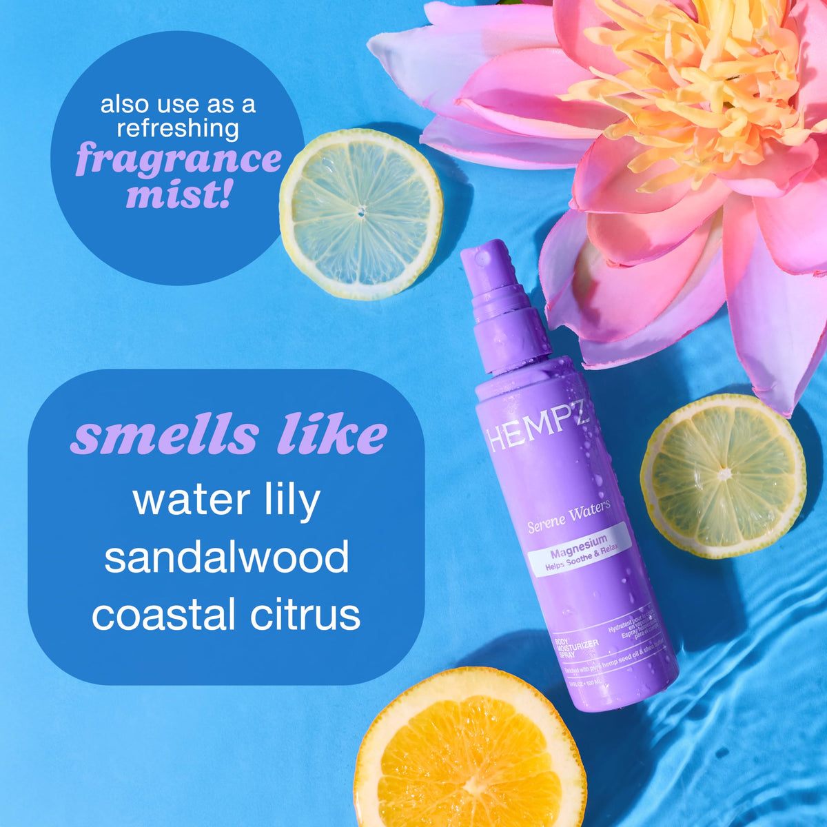 Hempz liquid texture pouring to show lightweight, non-greasy hydration