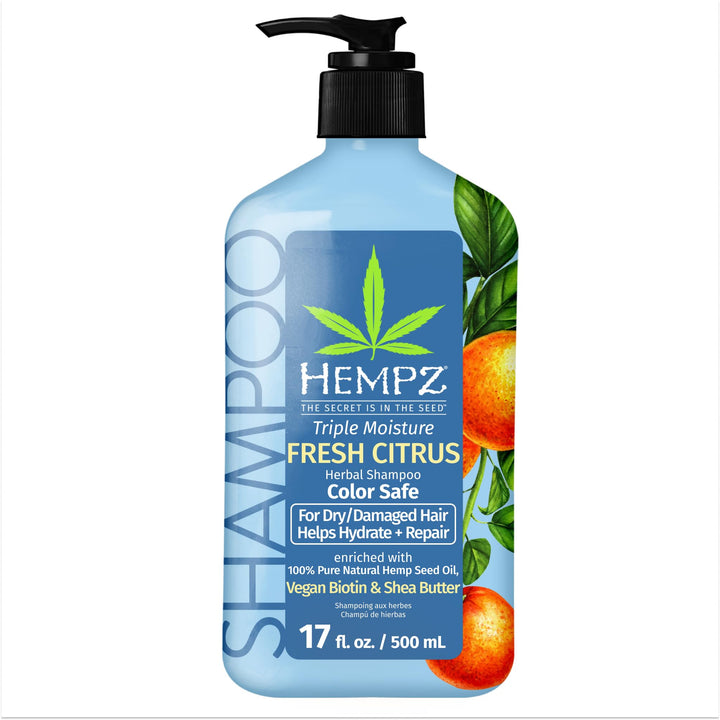 Hempz front bottle showing label and 17 fl oz size for clear product ID