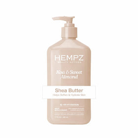 Hempz front packaging bottle showing brand and soothing almond scent benefit