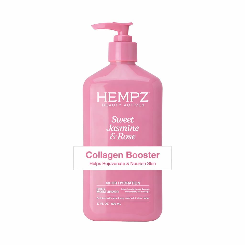 Hempz front label of Sweet Jasmine & Rose moisturizer showing size and scent benefits
