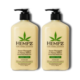Hempz front packaging showing bottle and tropical scent benefit