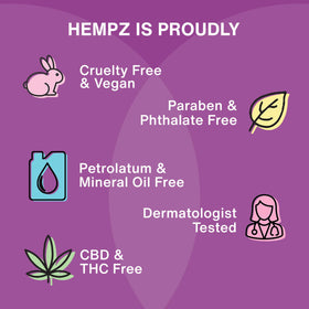 Hempz lotion styled on bathroom shelf for a calming, spa-like routine benefit
