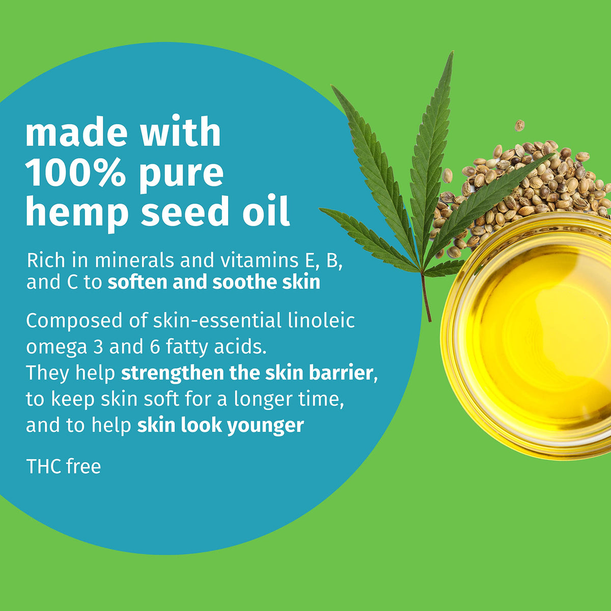 Hempz label closeup highlighting ingredients like hemp seed and yangu oils