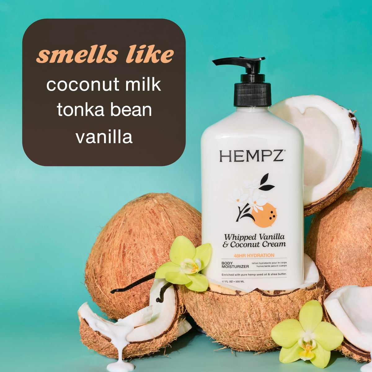 Hempz creamy whipped texture close-up for fast-absorbing hydration
