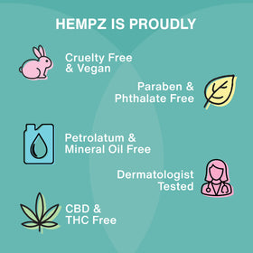 Hempz on bathroom shelf lifestyle shot suggesting everyday use