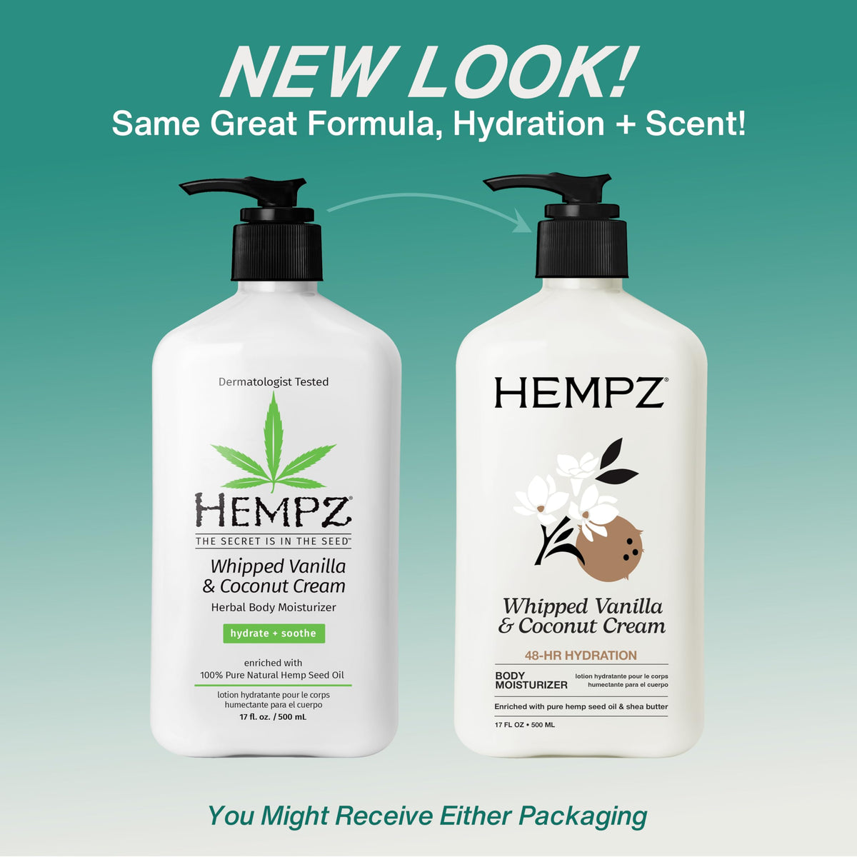 Hempz bottle pump detail highlighting easy dispensing and convenience