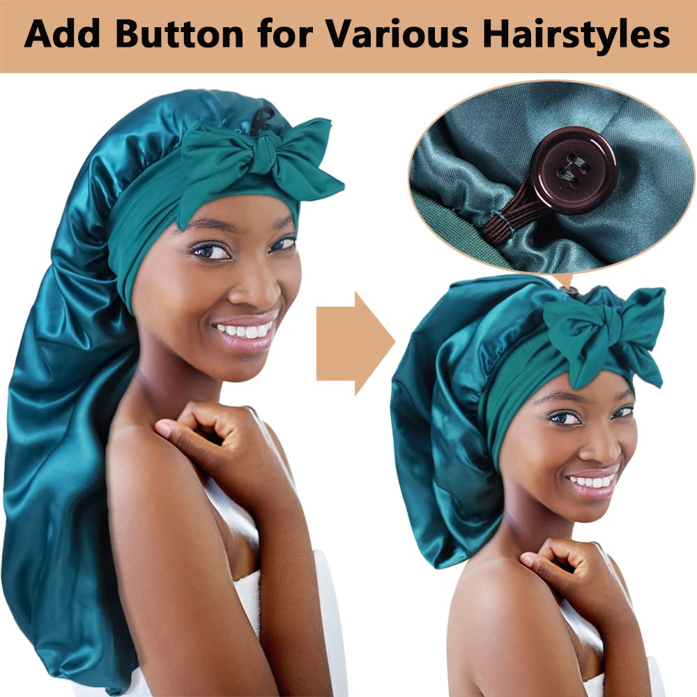 Heniho tie band and button detail secure heavy hair comfortably