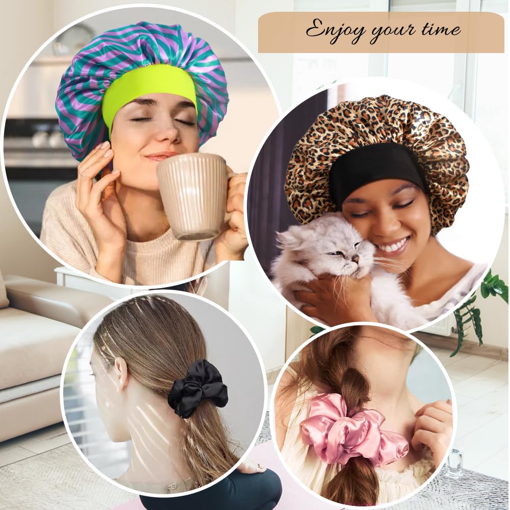 Heniho bonnet beside a hand to show large 15-inch diameter for voluminous hair