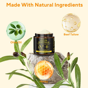 Henjaca open jar with visible cream conveying rich, natural ingredients and nourishment