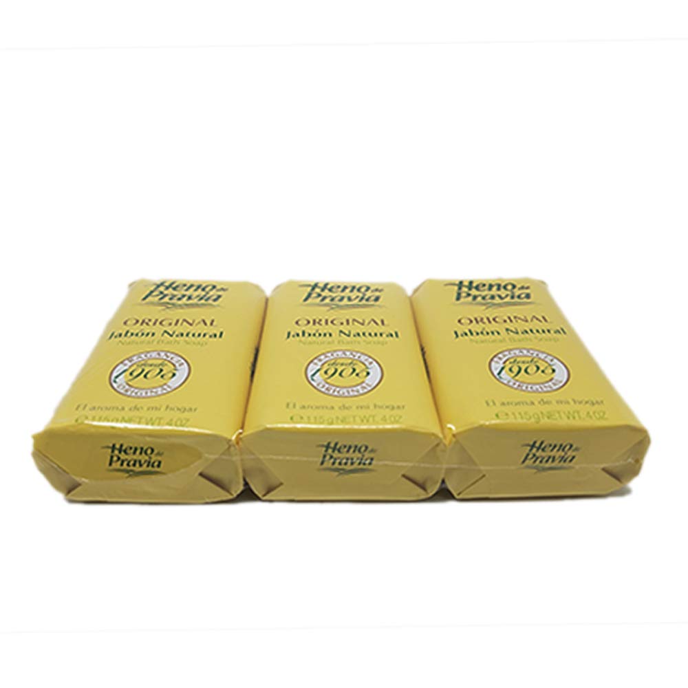 Heno de Pravia soap held in hand displaying size and long-lasting bar benefit