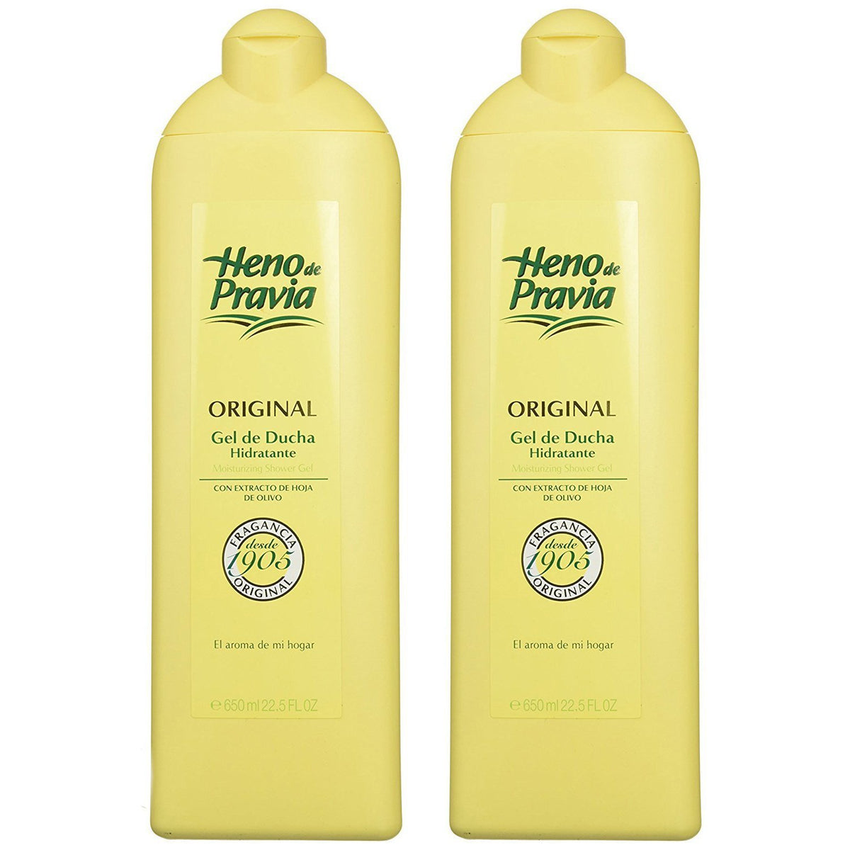 Heno de Pravia front bottles showing classic packaging and easy dispensing benefit