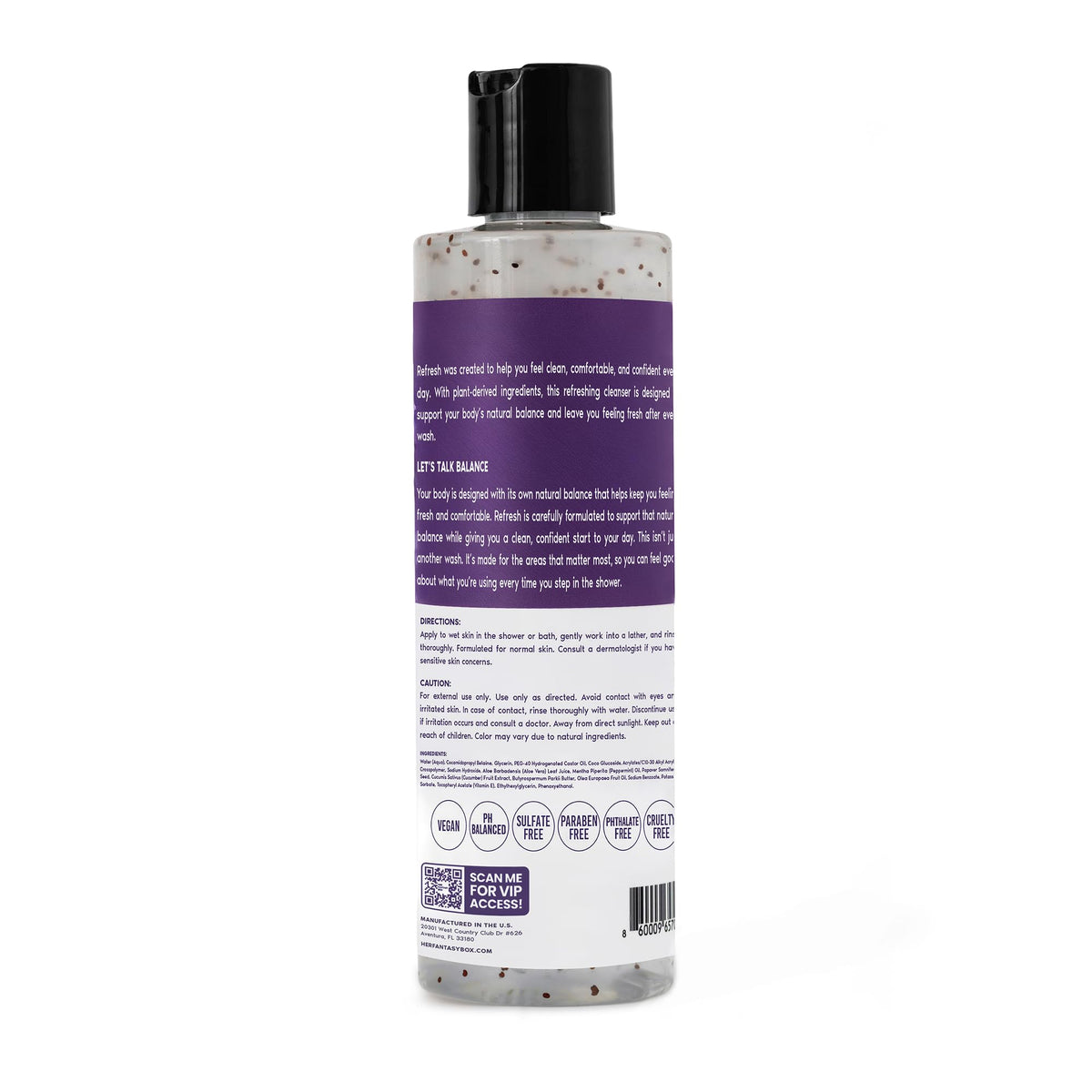 Her Fantasy Box bathroom shelf lifestyle scene showing seamless routine fit benefit