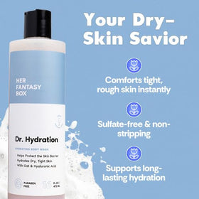 Her Fantasy Box ingredient label highlight showing hyaluronic and aloe