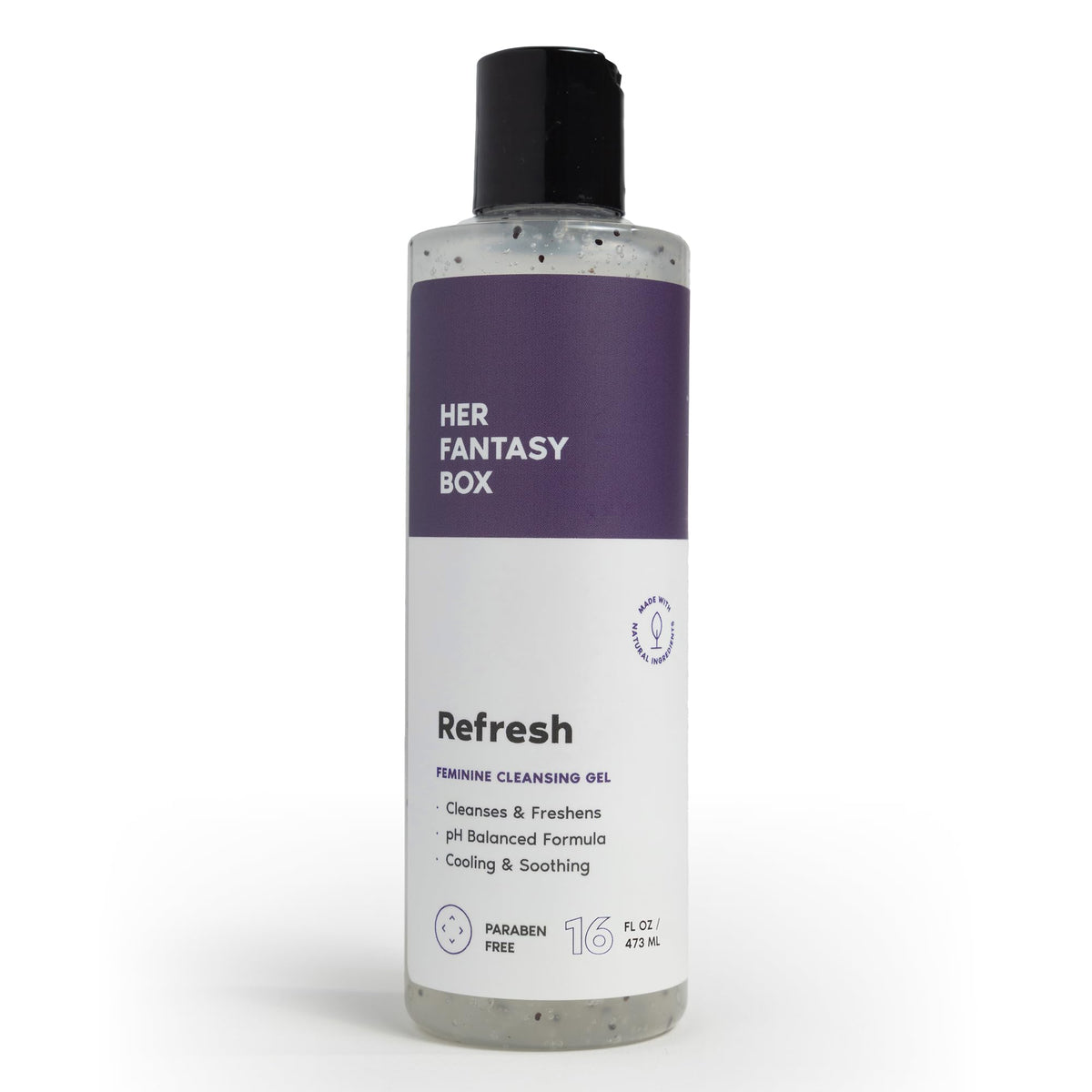Her Fantasy Box front bottle showing clean design and capacity benefit