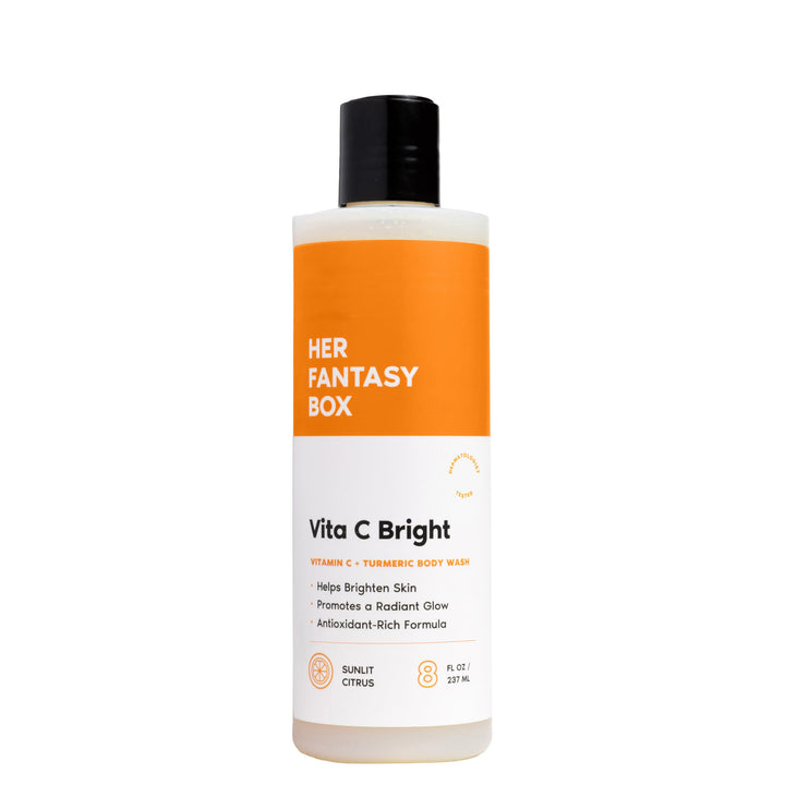 Her Fantasy Box front bottle showing bright citrus label and easy-pour benefit