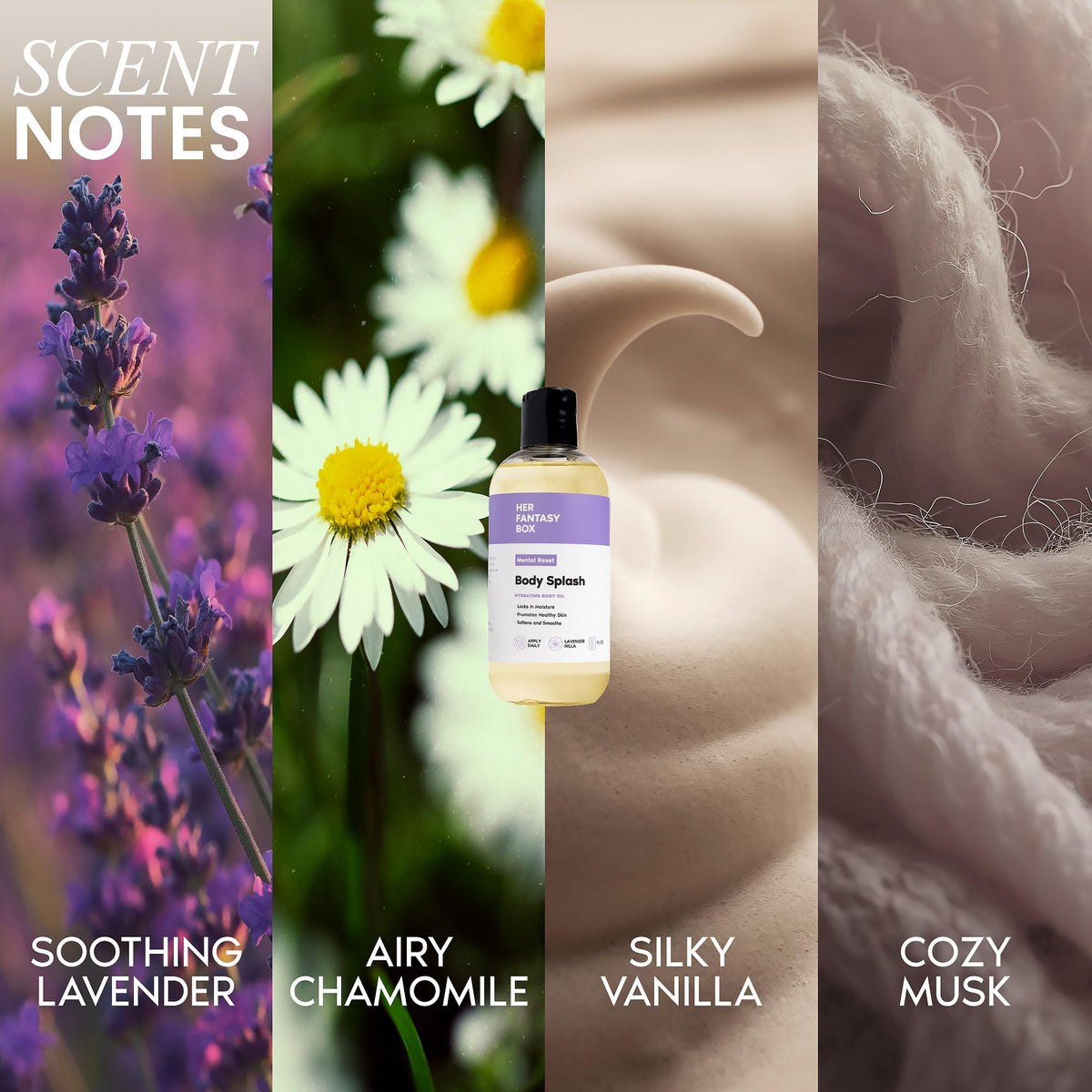 Her Fantasy Box placed in a bathroom routine setting suggesting simple self-care use