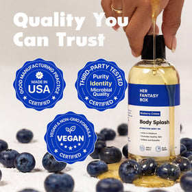 Her Fantasy Box ingredients label view showing tested, vegan formula transparency