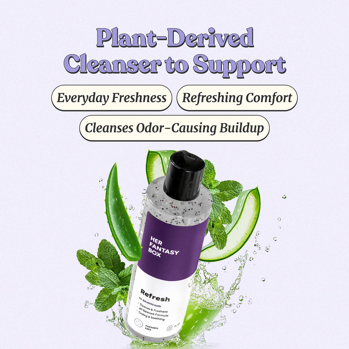 Her Fantasy Box close-up foam texture illustrating mild lather and skin-friendly cleansing