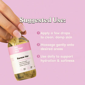 Her Fantasy Box oil texture close-up demonstrating lightweight absorption benefit