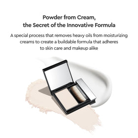 HERA applying powder with brush on skin for quick shine control benefit